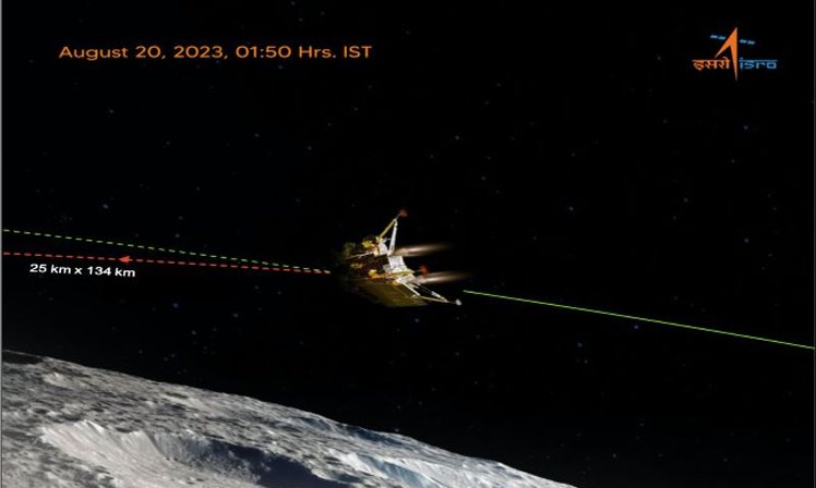 <span class="nnColorfulPostColor" style="color:rgb(221,153,51,1)">ચંદ્રયાન-3 પહોંચ્યું ચંદ્રની સૌથી નજીક, હવે માત્ર 25 KM જ દૂર</span>