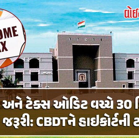 <span class="nnColorfulPostColor" style="color:rgb(0,0,0,1)">ઇન્કમટેક્સ રિટર્ન અને ટેક્સ ઓડિટ વચ્ચે 30 દિવસનો ગેપ જરૂરી: CBDTને હાઇકોર્ટની ટકોર</span>
